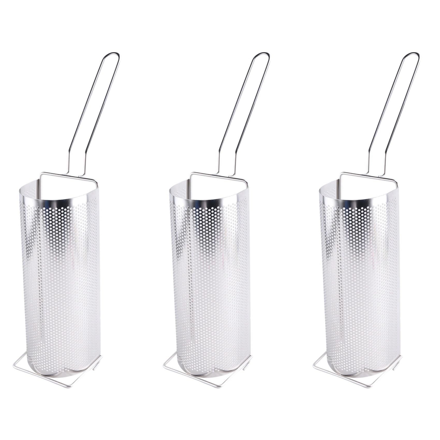 Hndhbfgrt 3X Stainless Steel Fried Basket Long Fry Potato Chip Container Best for French Fries Potato Chip Squeezers Kitchen Tool