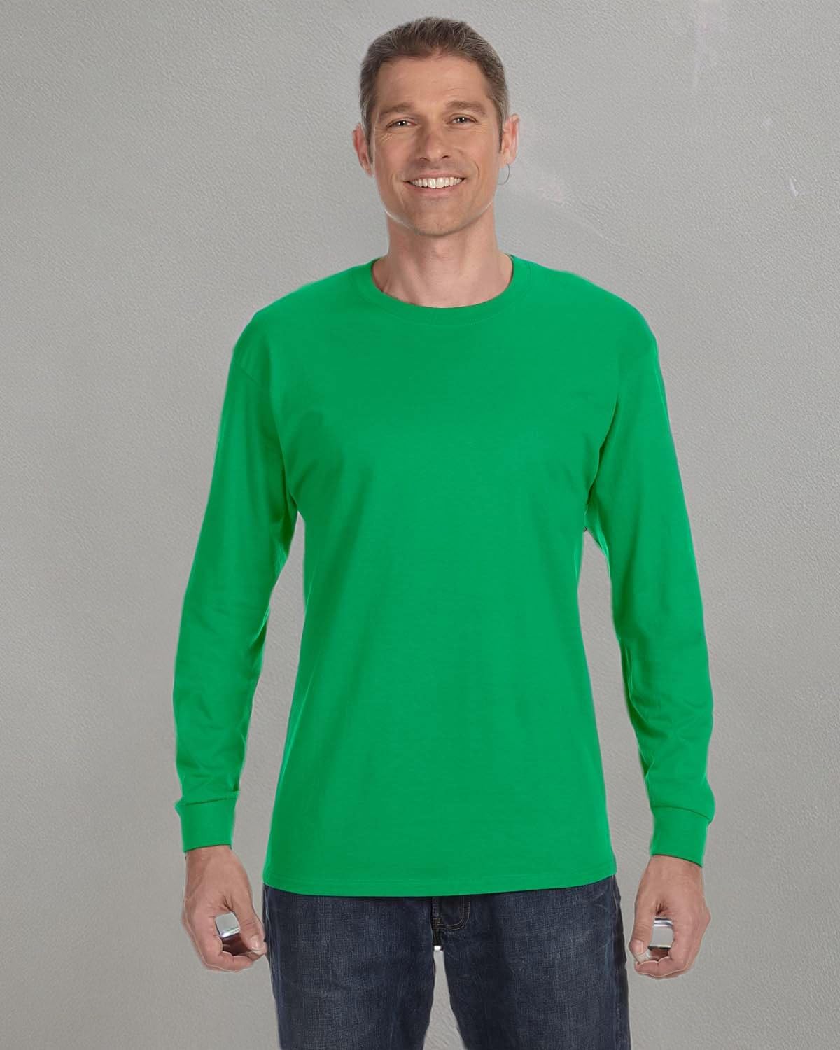 Gildan Men's Ultra Cotton Long Sleeve T-Shirt, Style G2400 Small Irish Green