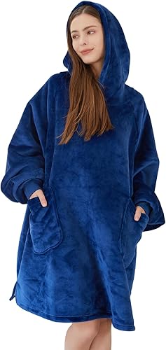 Miniatura 1 de DaysU Manta con capucha para adulto, sudadera sherpa de gran tamaño para mujeres y hombres, manta con capucha de dos bolsillos