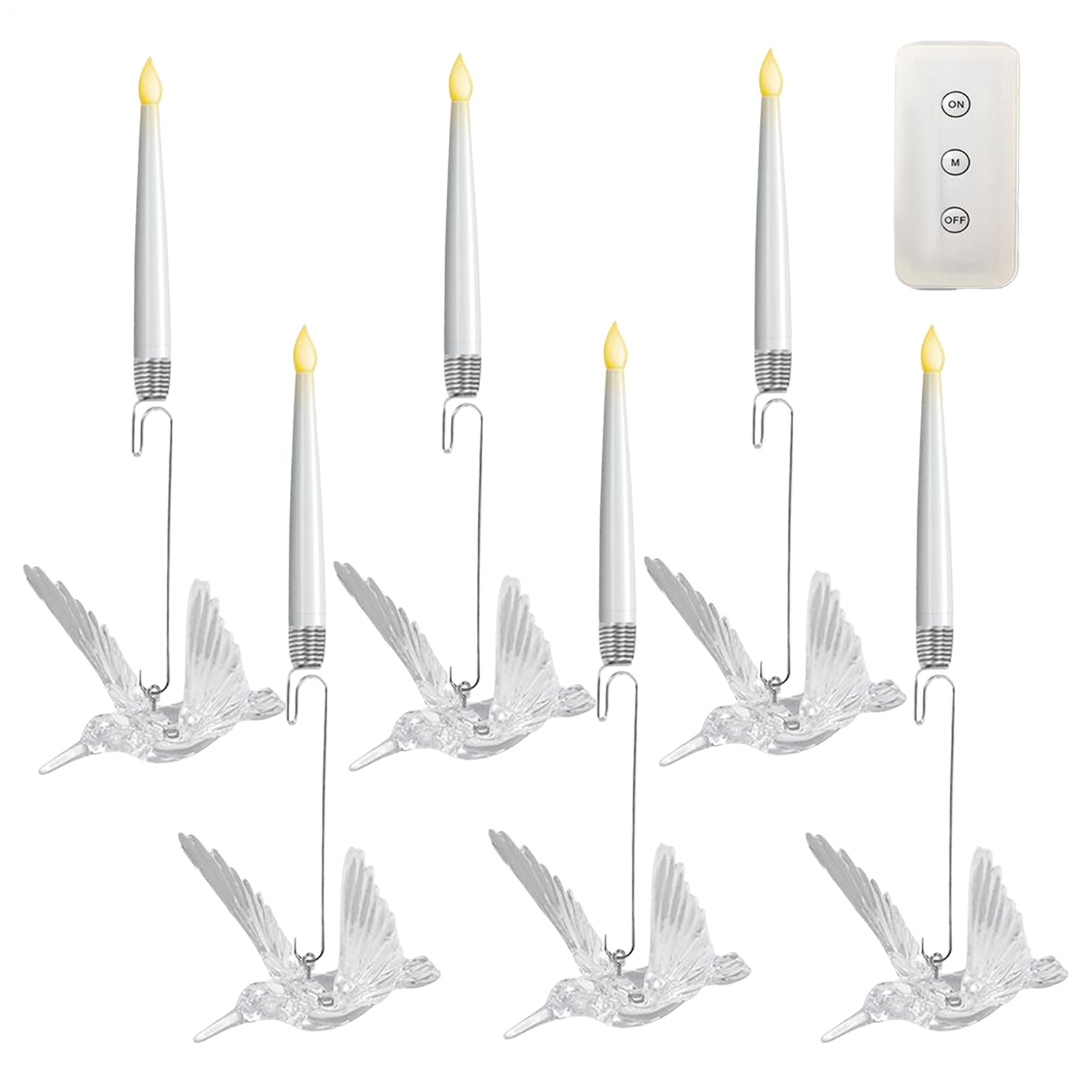 Velas de árbol de Navidad LED con mando y temporizador para mesa 8