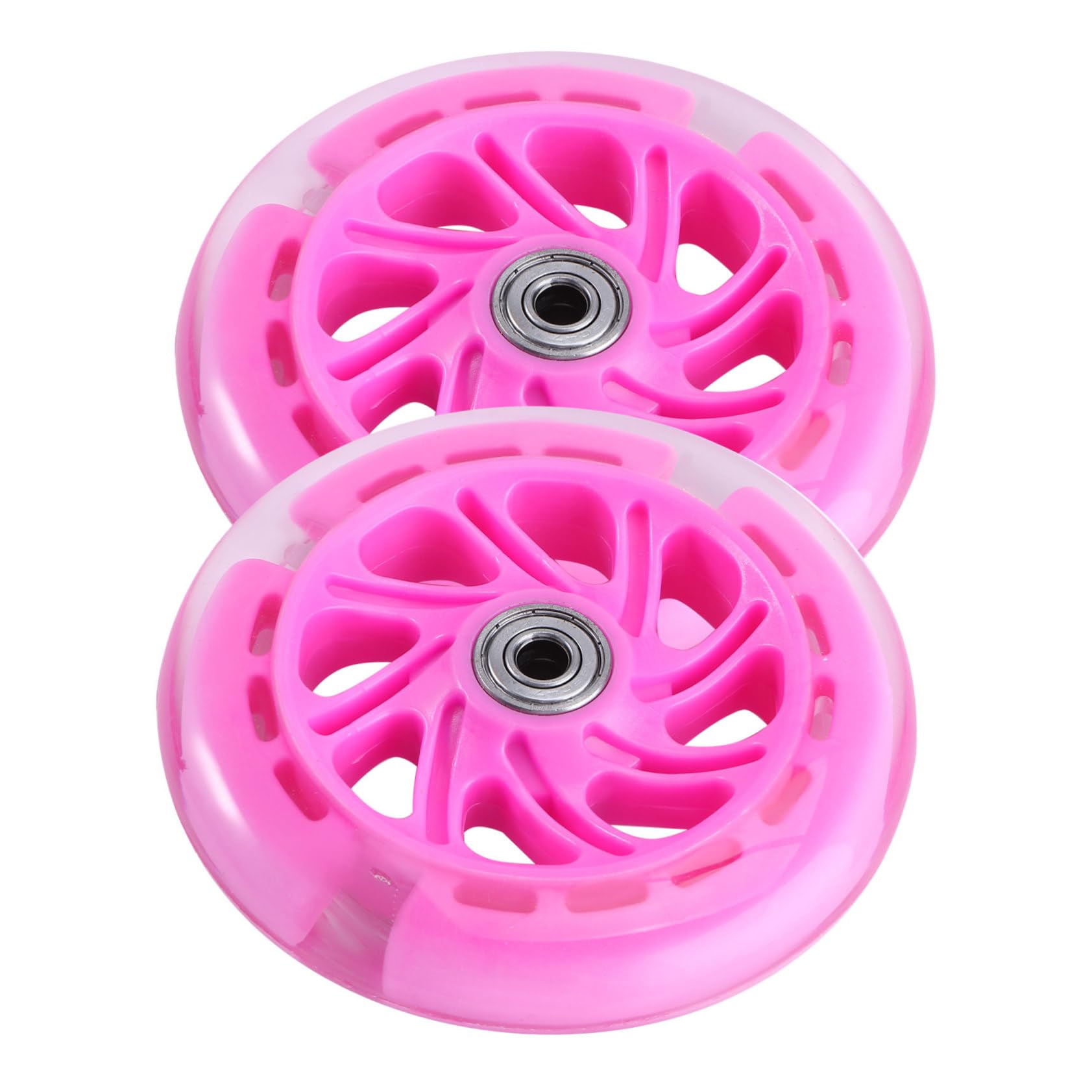 VANZACK 2pcs Light Up Scooter Wheels PU Replacement Wheels for Enhanced Stability and Fun Scooter Accessories for Adults