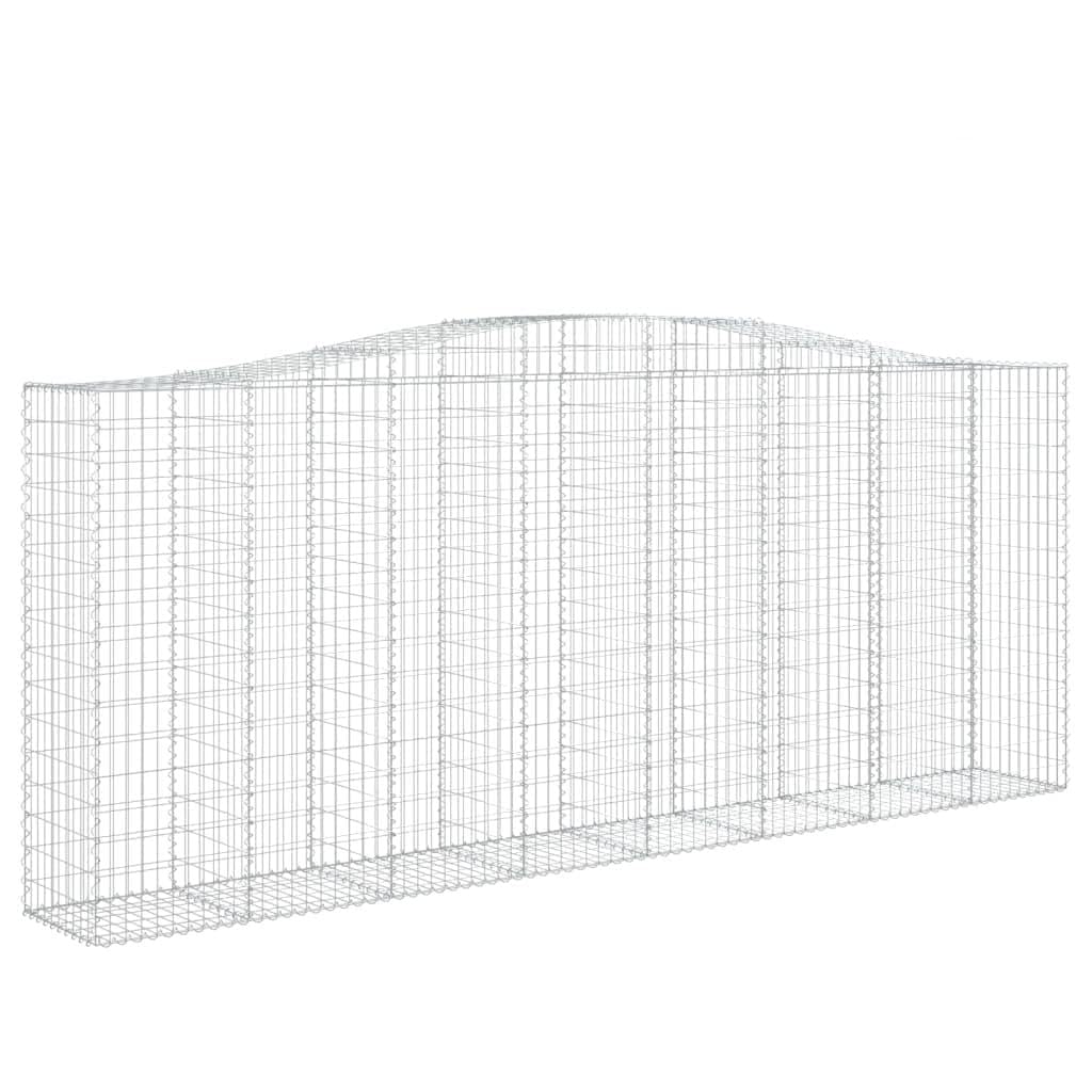 Gaviones con arco alto, 3 unidades, 400 x 50 x 160/180 cm, galvanizados | Robusto juego de gaviones en forma de arco para delimitación elegante y privacidad en el jardín, jardín delantero o terraza.