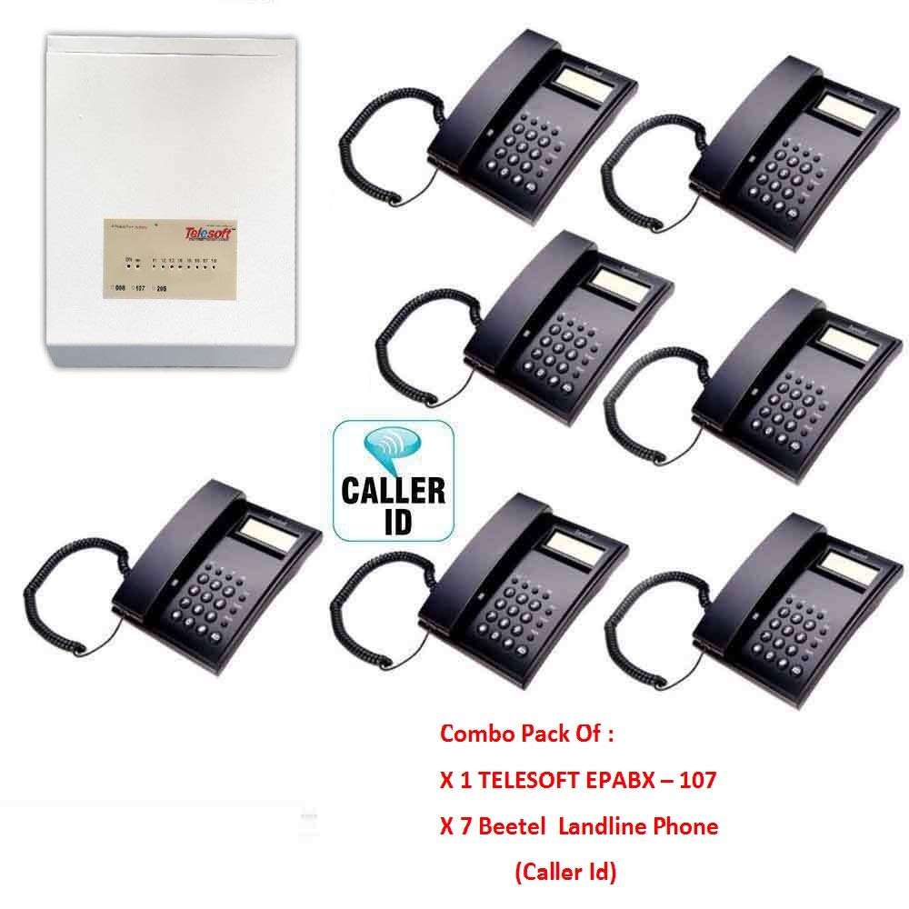 Telesoft EPABX PABX Intercom System Telephone - 107 with 7X Beetel Phone Sets (Caller ID)-image-23