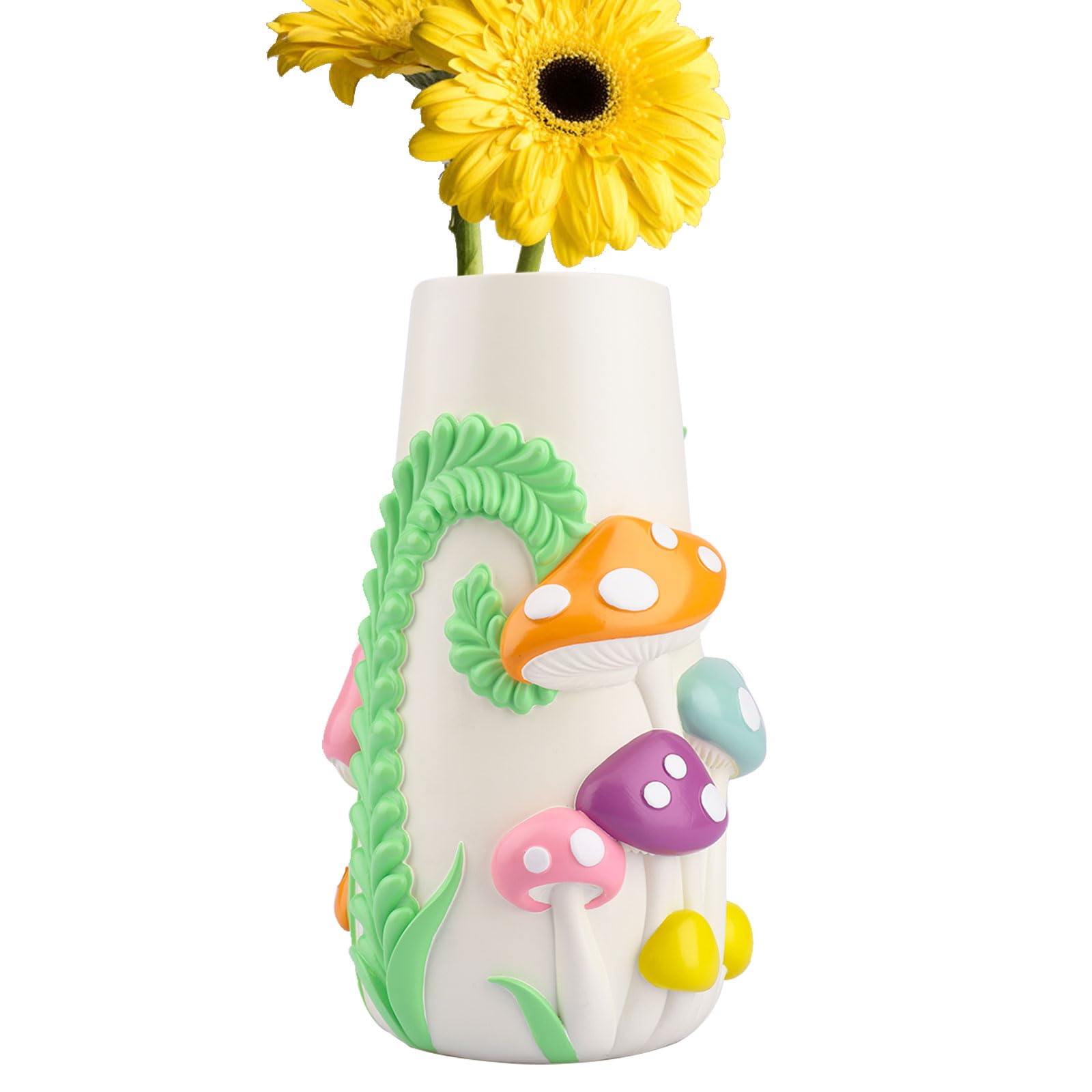 GUGUGO Bunte Blumenvase – 20,3 Cm Hoch, Handbemalt, Kunstharz, Für Blumen & Deko