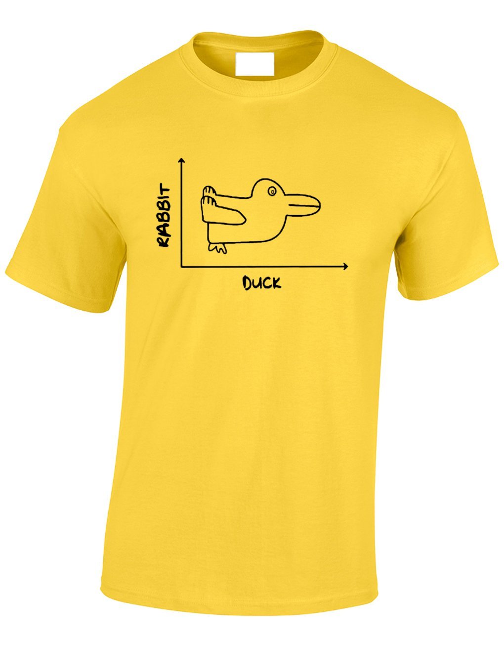Crown Designs Men's Daisy Rabbit Duck Graph Chart Cool Funky Geek Nerd For & Teenagers T-Shirts Tops - Yellow/Large