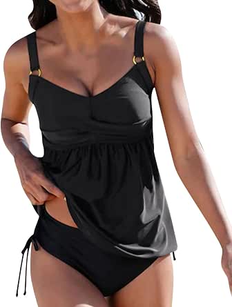Tankini Bathing Suits for Women with Skirt Bottom Control
