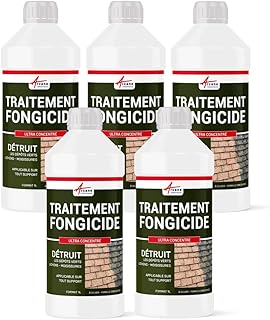 Anti-mousse ultra concentré : fongicide, anti dépôt vert toiture, mur, façade, terrasse, élimine, algues et lichens, 5 L (5 x 1L) - ARCANE INDUSTRIES