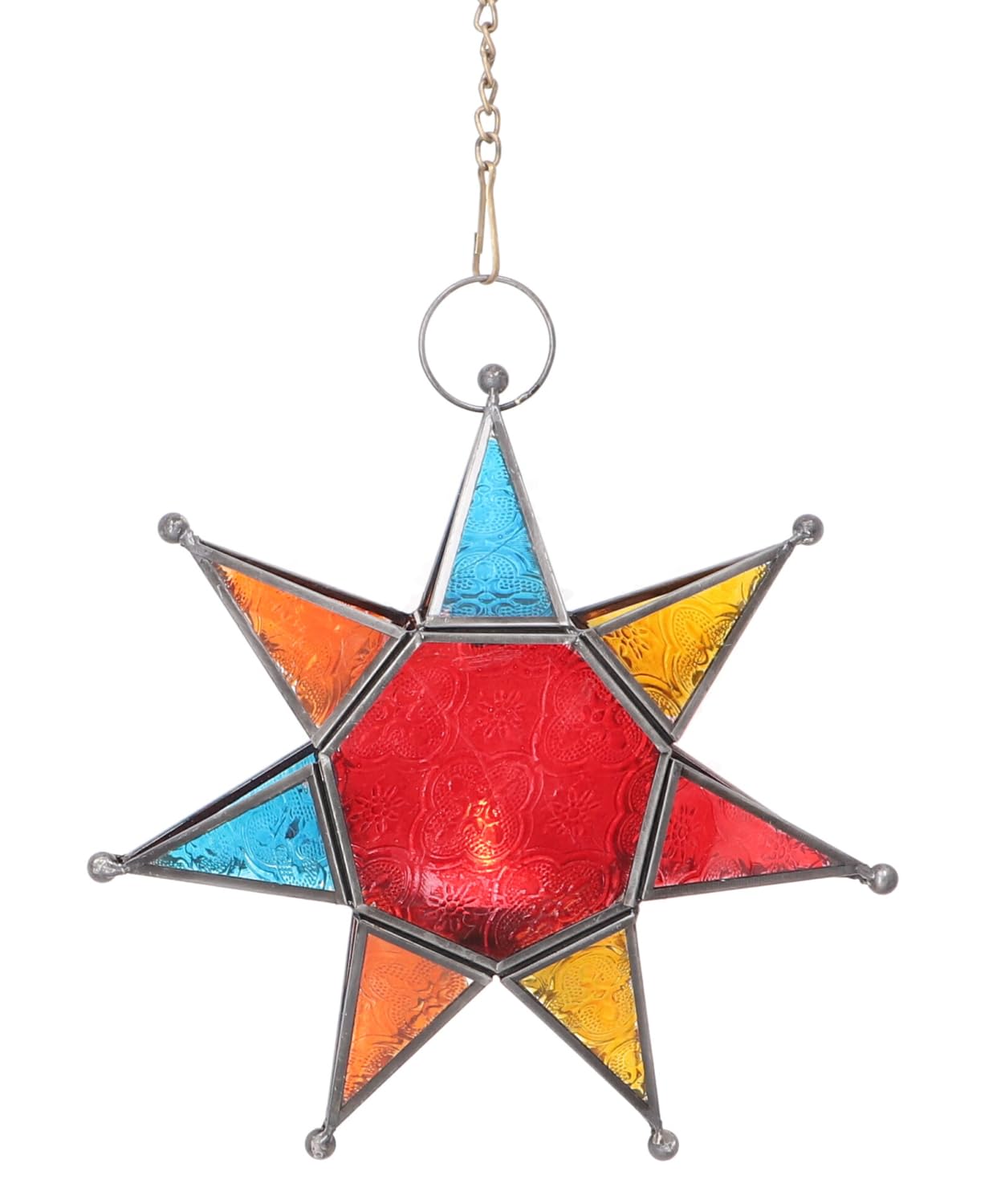 Guru-Shop Lanterne Orientale En Métal-Verre Au Design Marocain, Lampe À