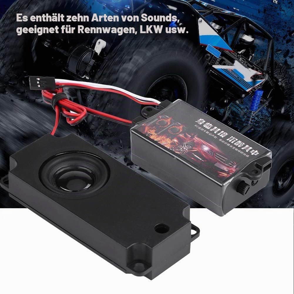 Ejoyous RC Auto Motor Sound Simulator, Soundgenerator Auto RC Car Engine Sound Simulierter mit 1 Lautsprecher für 1/10 Fahrzeugmodelle