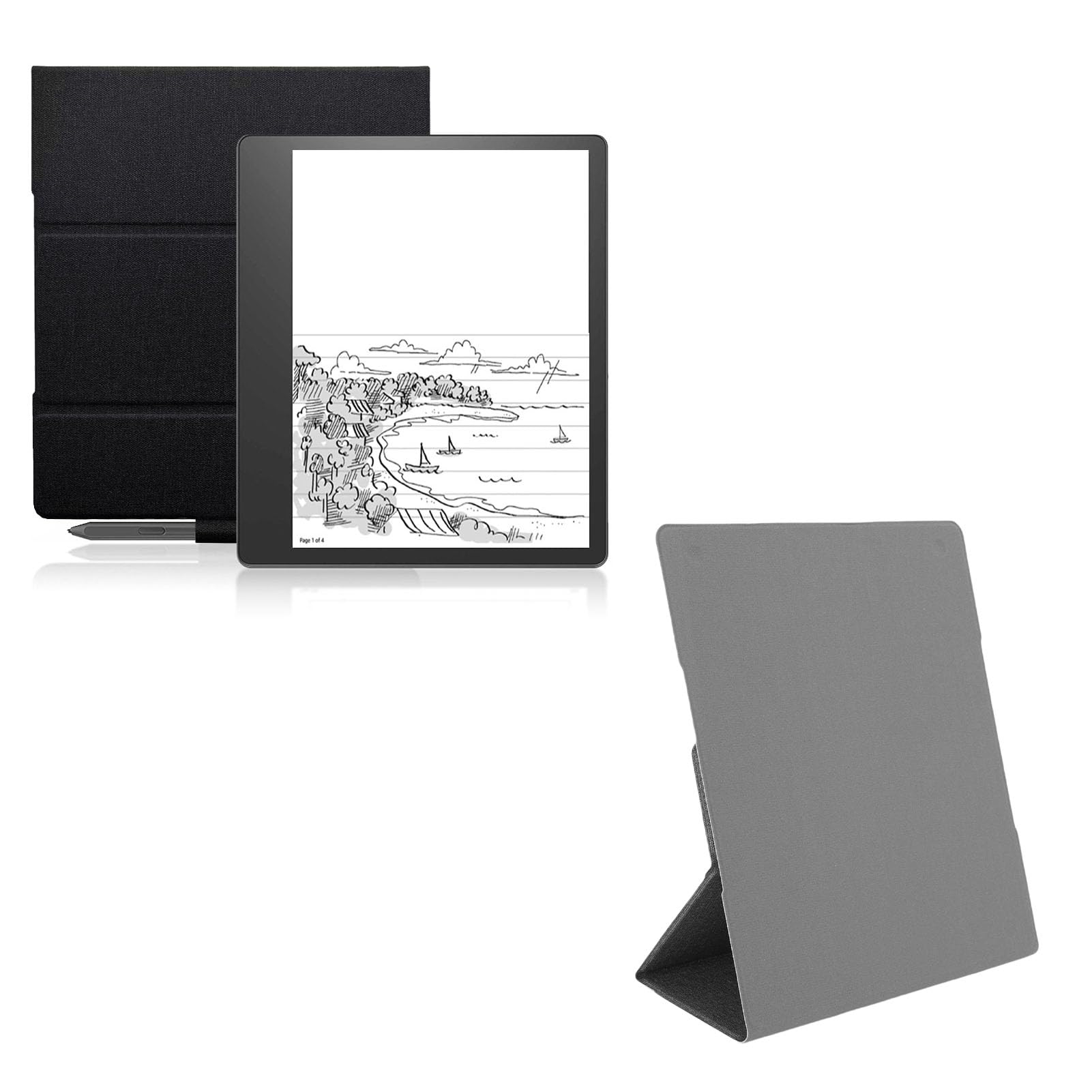 Matybobe Custodia Protettiva in Pelle Magnetica per Kindle Scribe 2022 da 10,2 Pollici, per Leggere Senza Mani Alla Scrivania o in Viaggio (Grigio)