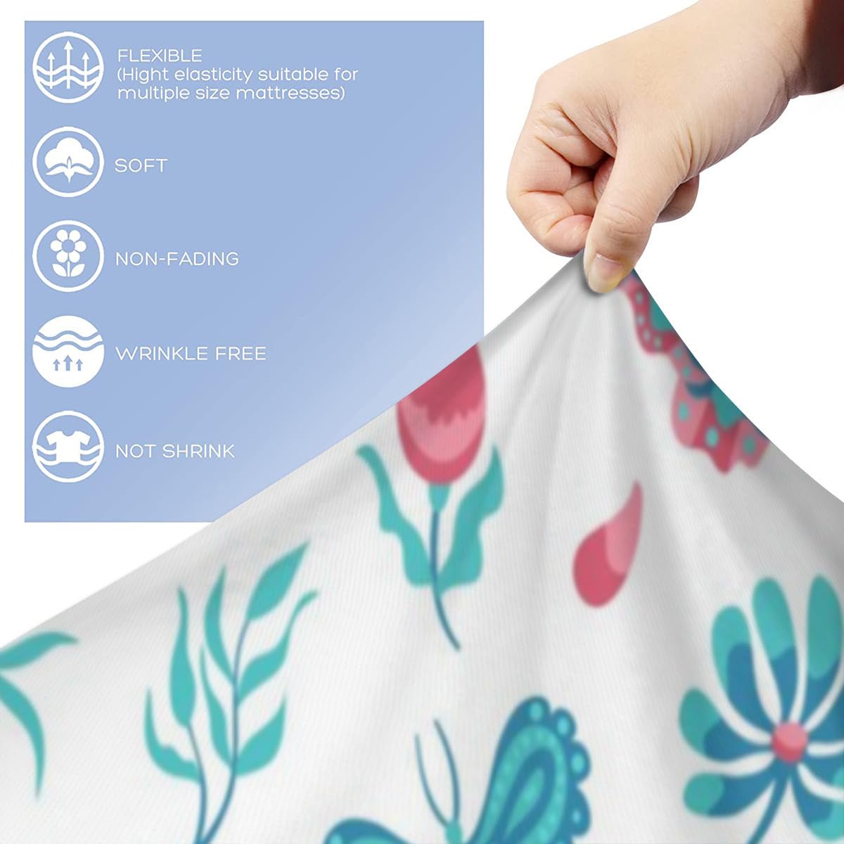 4 pezzi Set biancheria da letto, stampa farfalle colorate, copripiumino
