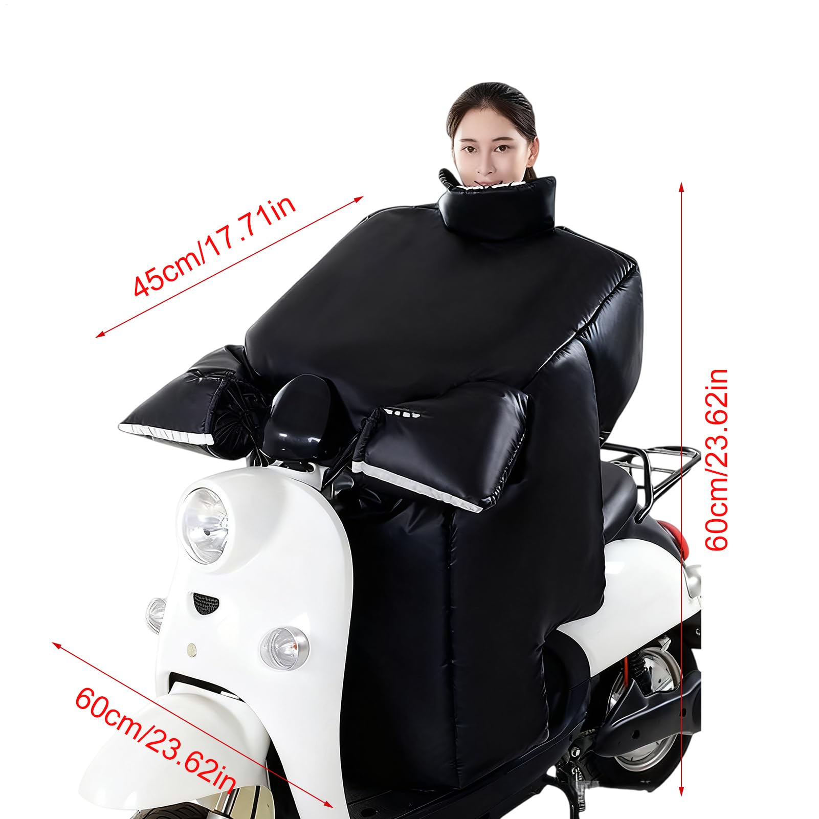 Coprigambe per moto, antivento, impermeabile, copertura invernale per equitazione, calda protezione per le gambe con guanti per donna, scooter, inverno, outdoor, equitazione, ginocchia, petto