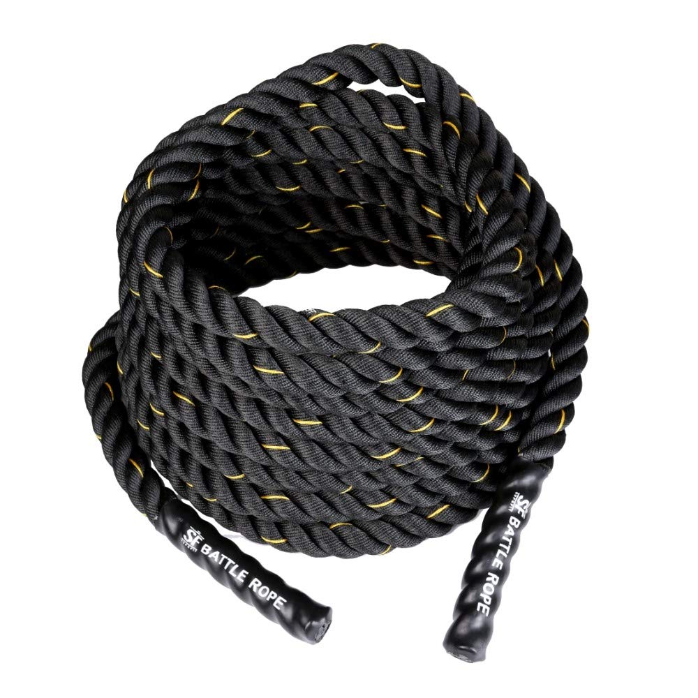 Suprfit Battle Rope - Power Rope für Cross Training und Functional Training, Schwungseil zur Förderung der Kraft und Ausdauer, Länge: 15 Meter, Material: Kunstfaser, ummantelte Seilenden