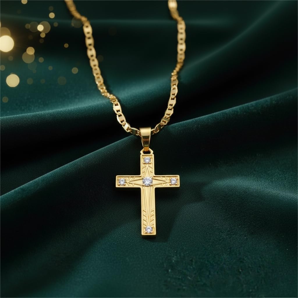 Cross Necklace 14K Gold Cross Necklaces for Women Twisted Cross Infinity Open Loop Pendant Necklace for Womens Religious Jewelry - Image 5