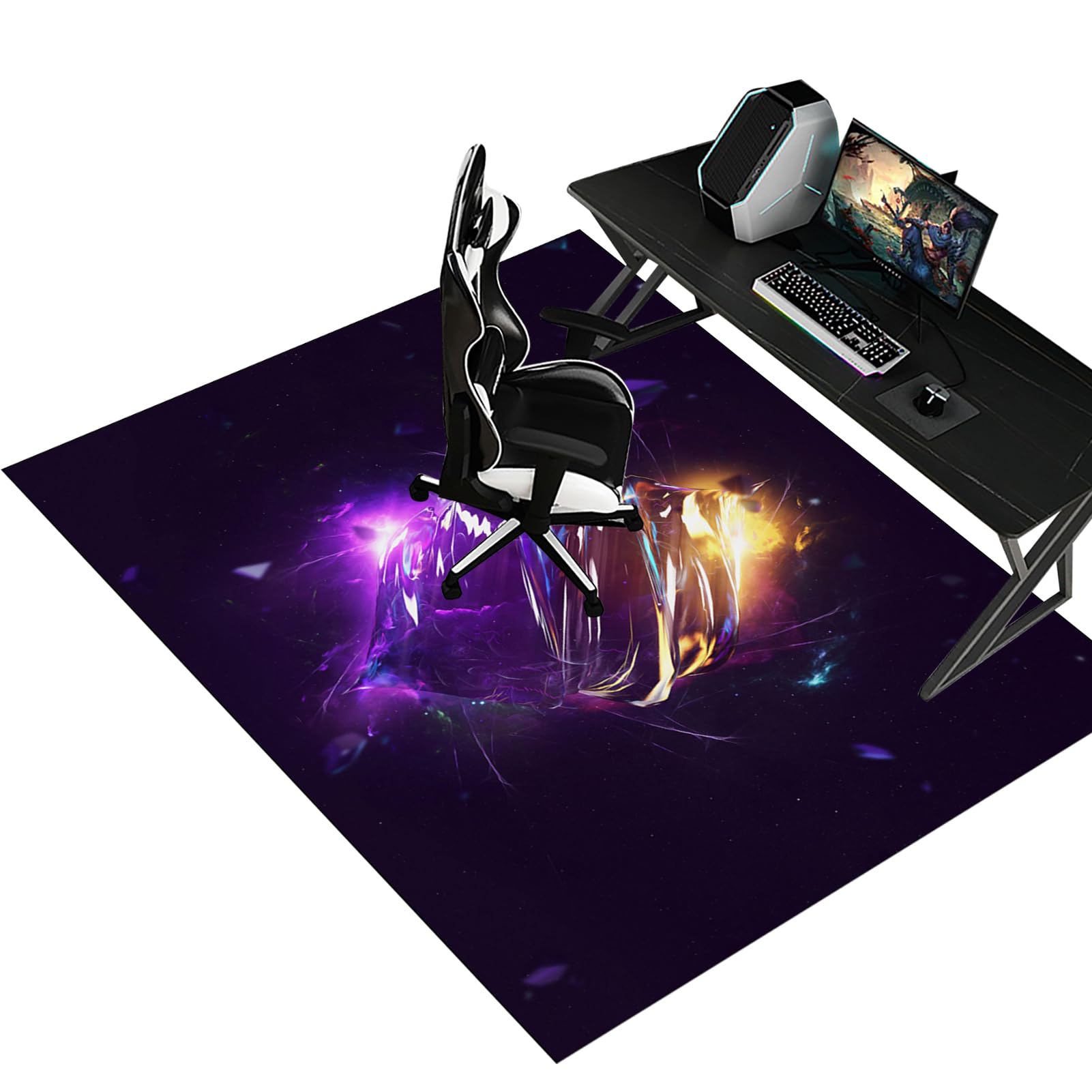Fzamudng Office Chair Mat for Carpet Floor, Non-slip Carpet Chair Mats, Floor Protector for Rolling Chair, Heavy Duty Computer Chair Mat, Desk Chair Mat for Hardwood Floors Tile Laminat 120 x 150 cm
