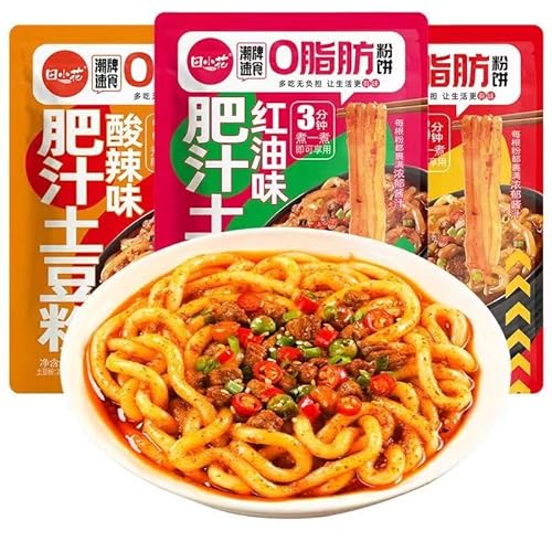 网?砂?肥汁土豆粉 麻?味拌面 即食酸辣粉 米粉速食方便早餐 香辣泡面 中国休?零食 網赤土鍋肥やし汁ジャガイモ粉 みそかきまぜ麺 即席酸辣粉 米粉のインスタントは早くて 香辛料ラーメン 中国のカジュアルおやつ (ミックス味,4袋)
