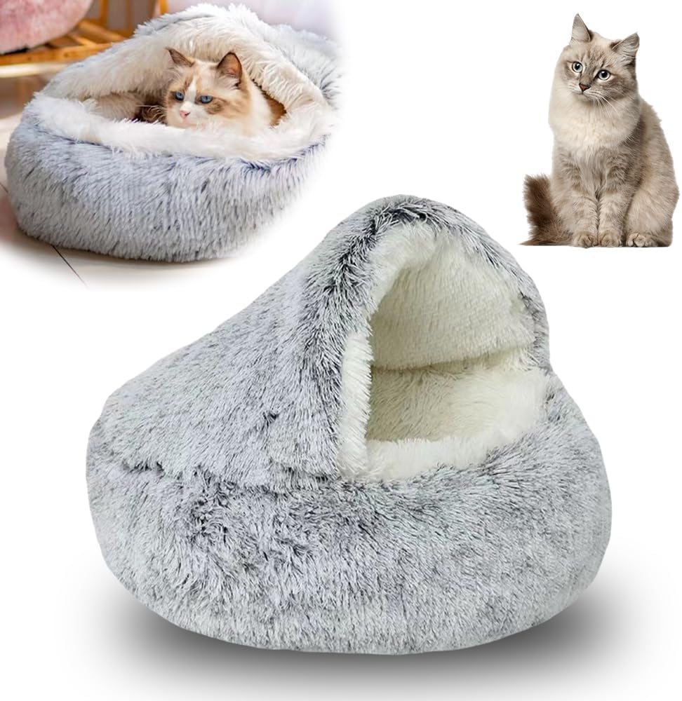 Camas para gatos y perros para interiores, cama esponjosa mejorada 2026 para perros pequeños, lindo gatito, cachorro, acogedor nido para dormir con