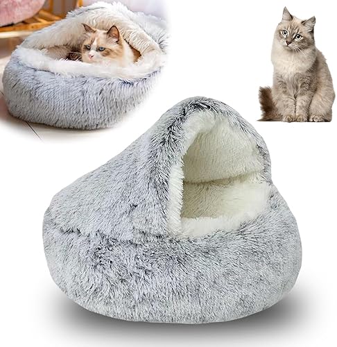 Camas para gatos y perros para interiores, cama esponjosa mejorada 2026 para perros pequeños, lindo gatito, cachorro, acogedor nido para dormir con
