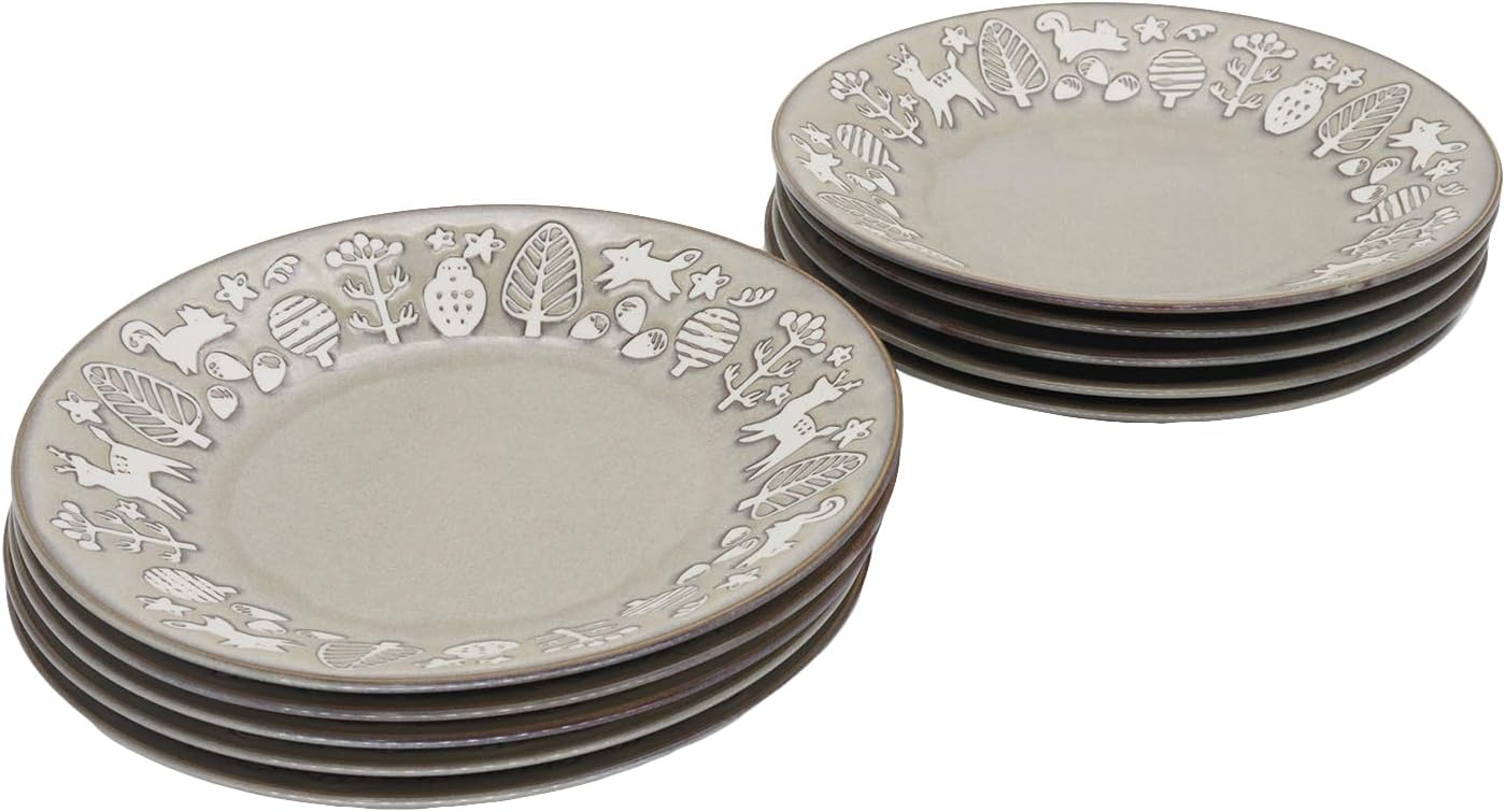 彩磁桜花文平皿 五枚組 (未使用 新品同様) 平皿 デザイン