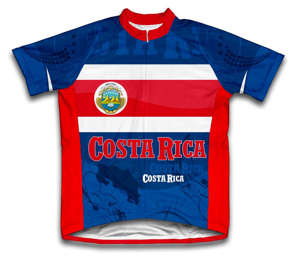 ScudoPro Costa Rica Short Sleeve Cycling Jersey for Men - Size 3XL Blue