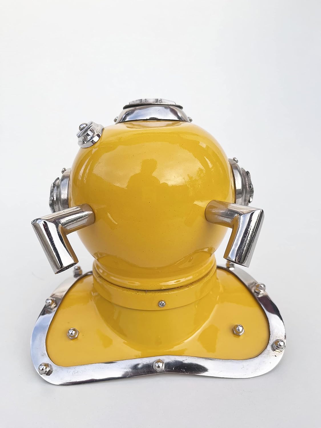 Mini casco de buceo amarillo US Navy Mark V Casco de buceo náutico Deep Diver Hekmet 15.2 cm Tabla a artículo