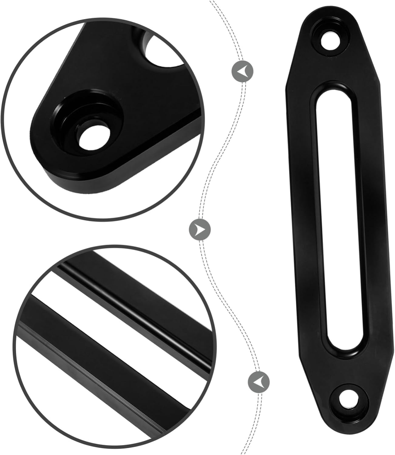 Winch Fairlead for Synthetic Rope 10 Aluminum Off-Road Truck Cable Guide Nylon Rope Compatibility Universal Fairlead Accessory for ATV and UTV
