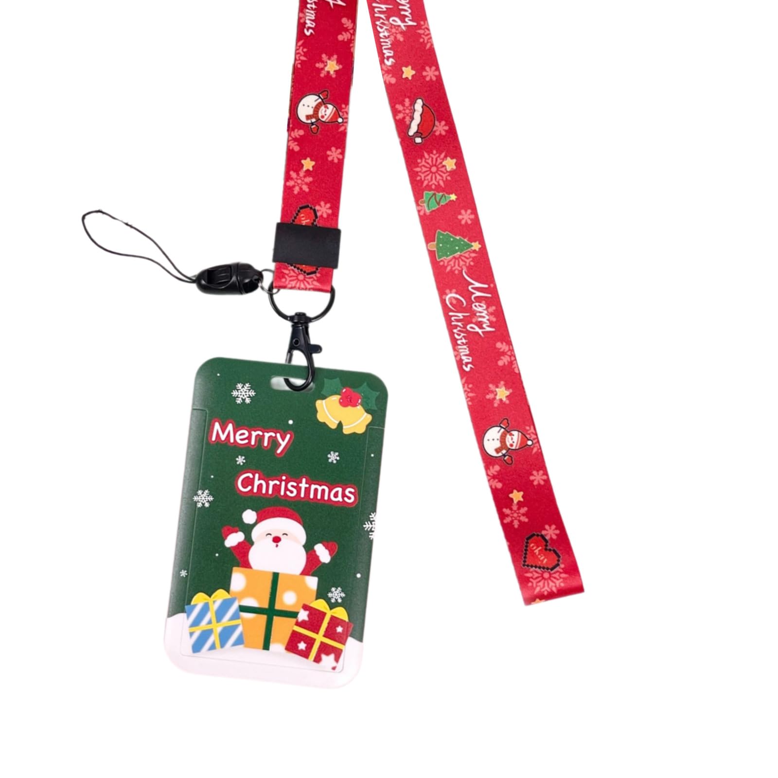 Zhapeg Girls Santa Christmas Key Lanyard With Card Holder Neck Strap Christmas Tree Snowman Badge Lanyard For Nurses Teachers Students