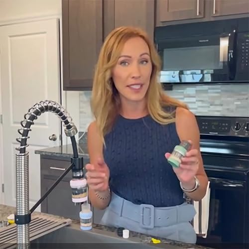 Miniatura 3 de Filtro de agua para grifo paquete de 3 filtros de montaje para grifo purificador de grifo de cocina filtro de carbón activado elimina el fluoruro de