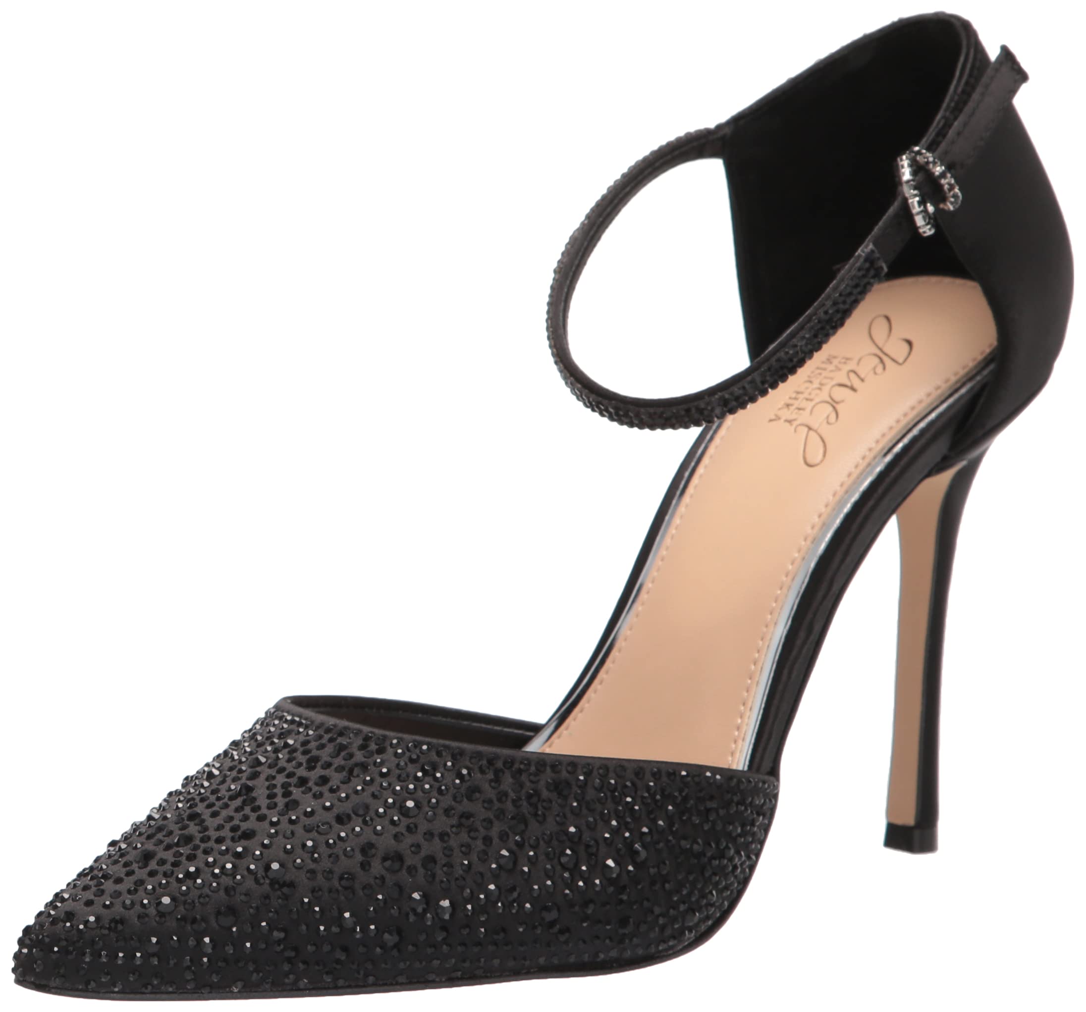 Jewel Badgley Mischka Women's Jailene Ankle Strap Stiletto Pump, Black, 5 UK