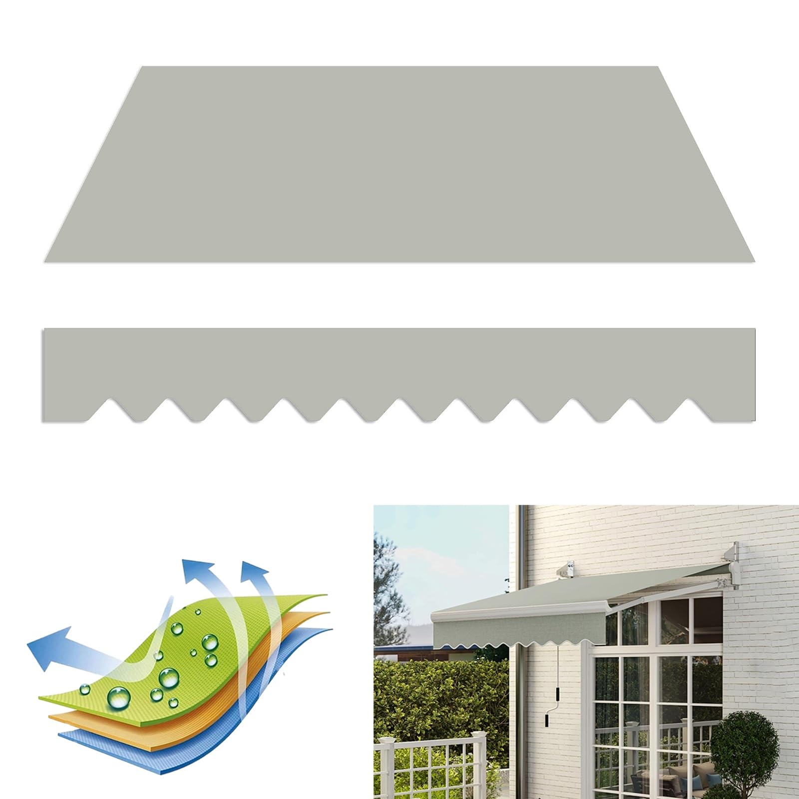 markise neuer bezug Ersatz-Bezug for Markise, Ersatzbezug Sonnenschutz, Sonnenschutz Markisenbespannung Ersatzstoff Garten Außenwohnbereichs Schatten Terrasse Veranda Ersatz Markisentuch 300/350/400x250cm(Gray,(11x8.2ft) Garten Farbe:PHANTOM BLACK Karl-Heinz Handschuh | Fußball sku-retro