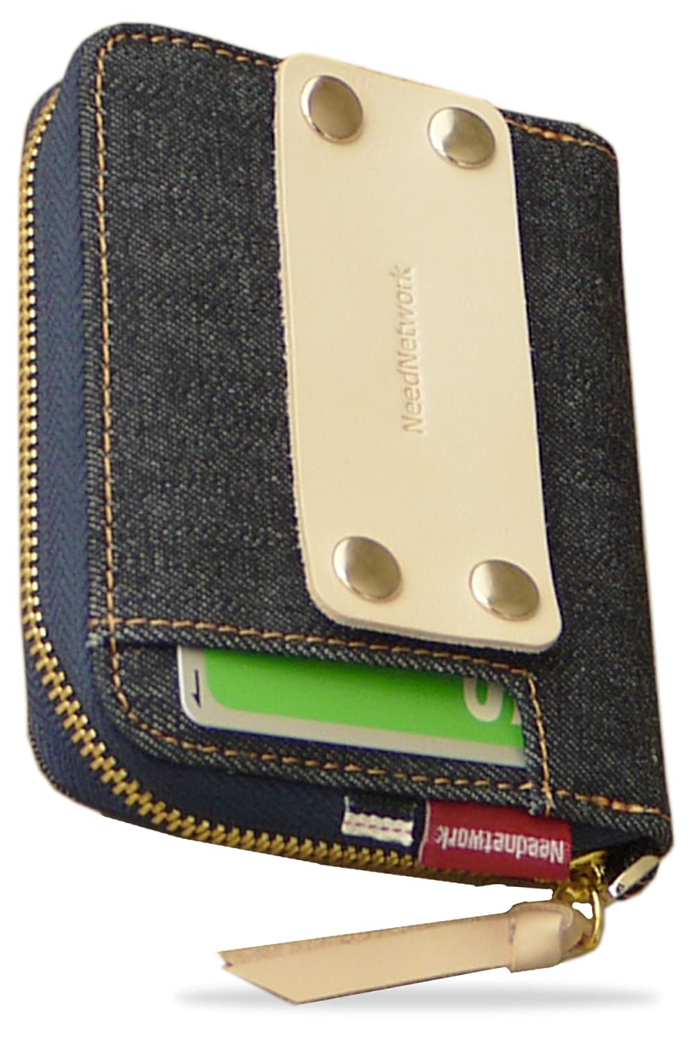 [ニードネットワーク] 日本が誇るデニム 小銭入れ コインケース ファスナー メンズ レディース 財布 カードケース ミニ財布 コンパクト 小さい キーチェーン付
