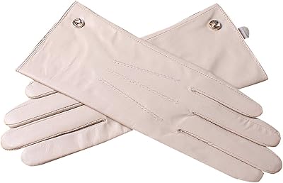 Nappaglo Winter Leather Gloves for Women - Touchscreen Warm 100% Pure Lambskin Driving Gloves Medium, Beige (Non-touchscreen)