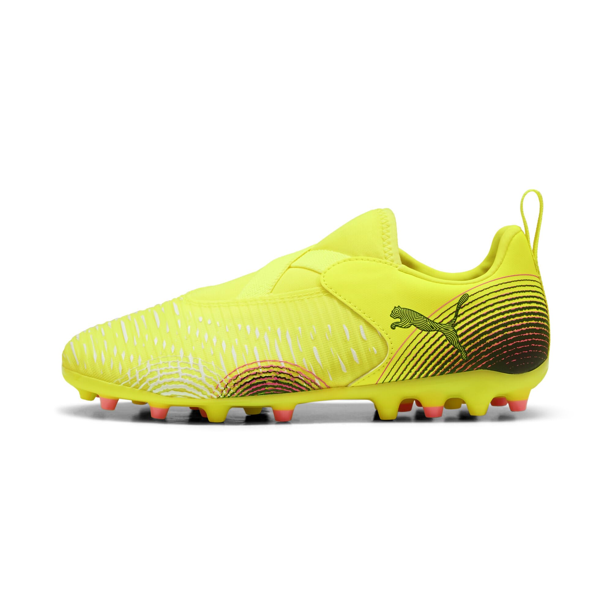 PUMA Jugendliche Future 8 Match MG Fußballschuhe ohne Schnürung 35.5, Yellow Alert Black Sun Struck Pink