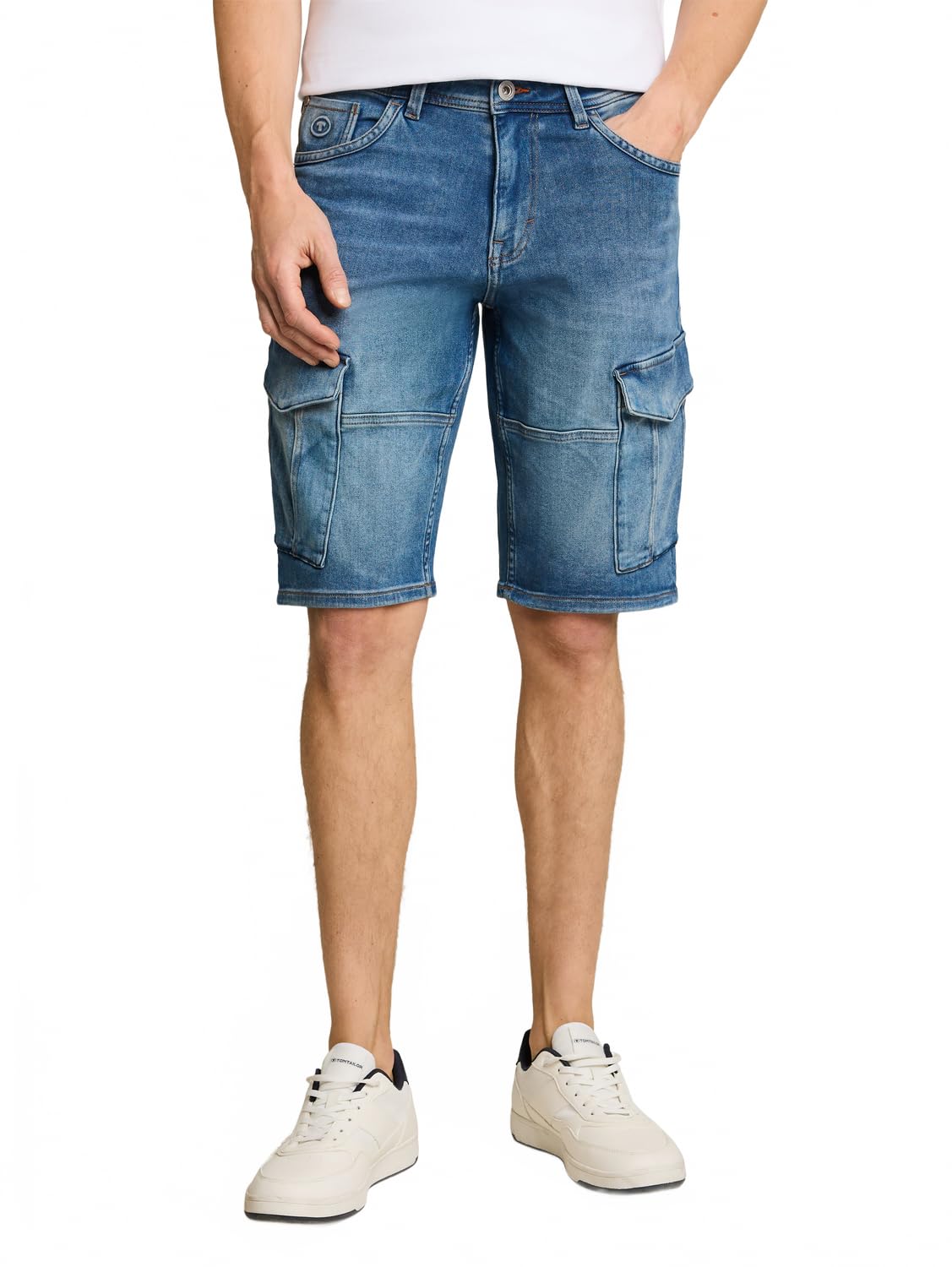 Tom Tailor Herren TTMARVIN Straight Cargo Jeans Shorts 1051462