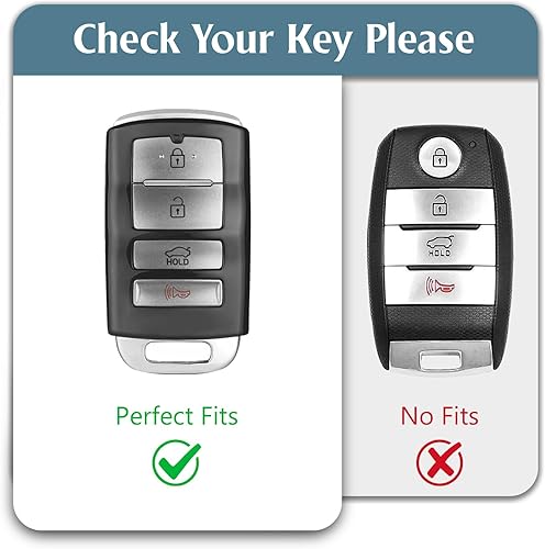 Miniatura 2 de WORCAS Funda protectora de TPU para llavero inteligente compatible con Kia 2014-2019 Cadenza, 2015-2018 K900 K7 K9, 4 botones sin llave accesorios