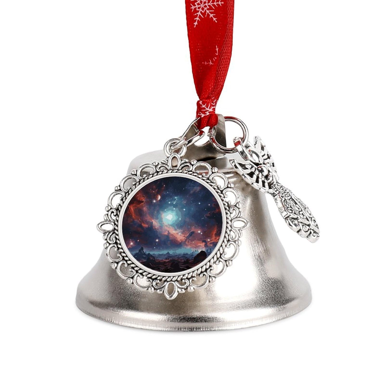 Space with Cluster Christmas Bell Small and Compact Christmas Jingle Bell Ornament Christmas Tree Hanging Best Wishes Bells Pendant Party Festival Decor