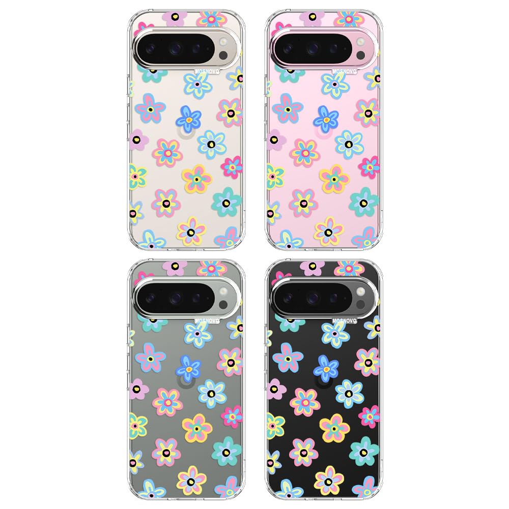 MOSNOVO Case for Google Pixel 10 & Pixel 10 Pro, [Buffertech 6.6ft Military-Grade Drop Protection] [Anti Peel Off Tech] Clear TPU Bumper Phone Case Cover Design - Cute Cherry — view 505