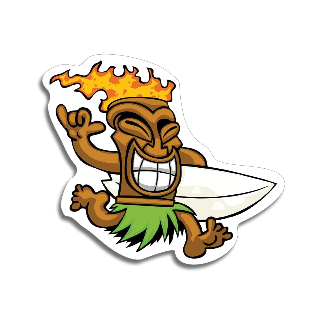 Tiki Surfer Dude Magnet for Refrigerator Locker Toolbox Car White Board Ammo Can - 4 Inches at Largest Point - KCM3337