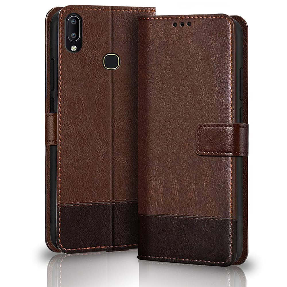 TheGiftKart Flip Back Cover Case For Vivo V9 / V9 Youth / V9 Pro|Dual-Color Leather Finish|Inbuilt Stand & Pockets|Wallet Style Flip Back Case Cover For Vivo V9 / V9 Youth / V9 Pro (Brown & Coffee) (B09RHZ3X3H) Amazon Price History, Amazon Price Tracker