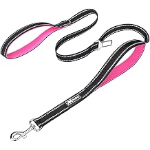 PoyPet 5 Feet Dog Leash with 2 Cushioned Handles Pink