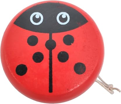 Ladybug Yoyo with String Cute Ladybug Pattern Wooden Fun Toddler Yoyo