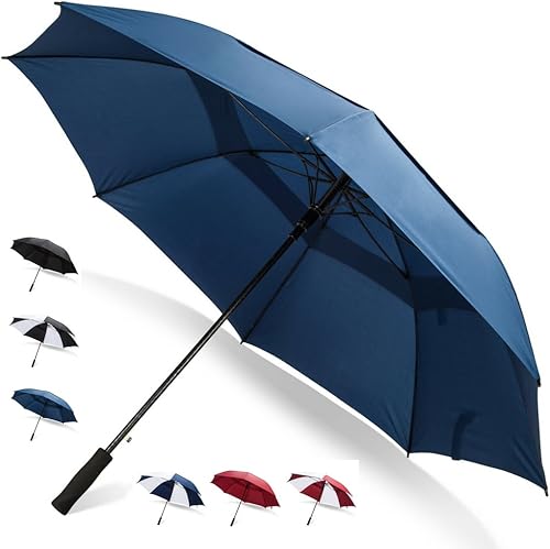 Third Floor Umbrellas Paraguas de golf abierto automático de 6268 pulgadas, extra grande, ventilado, resistente al viento, impermeable, doble toldo