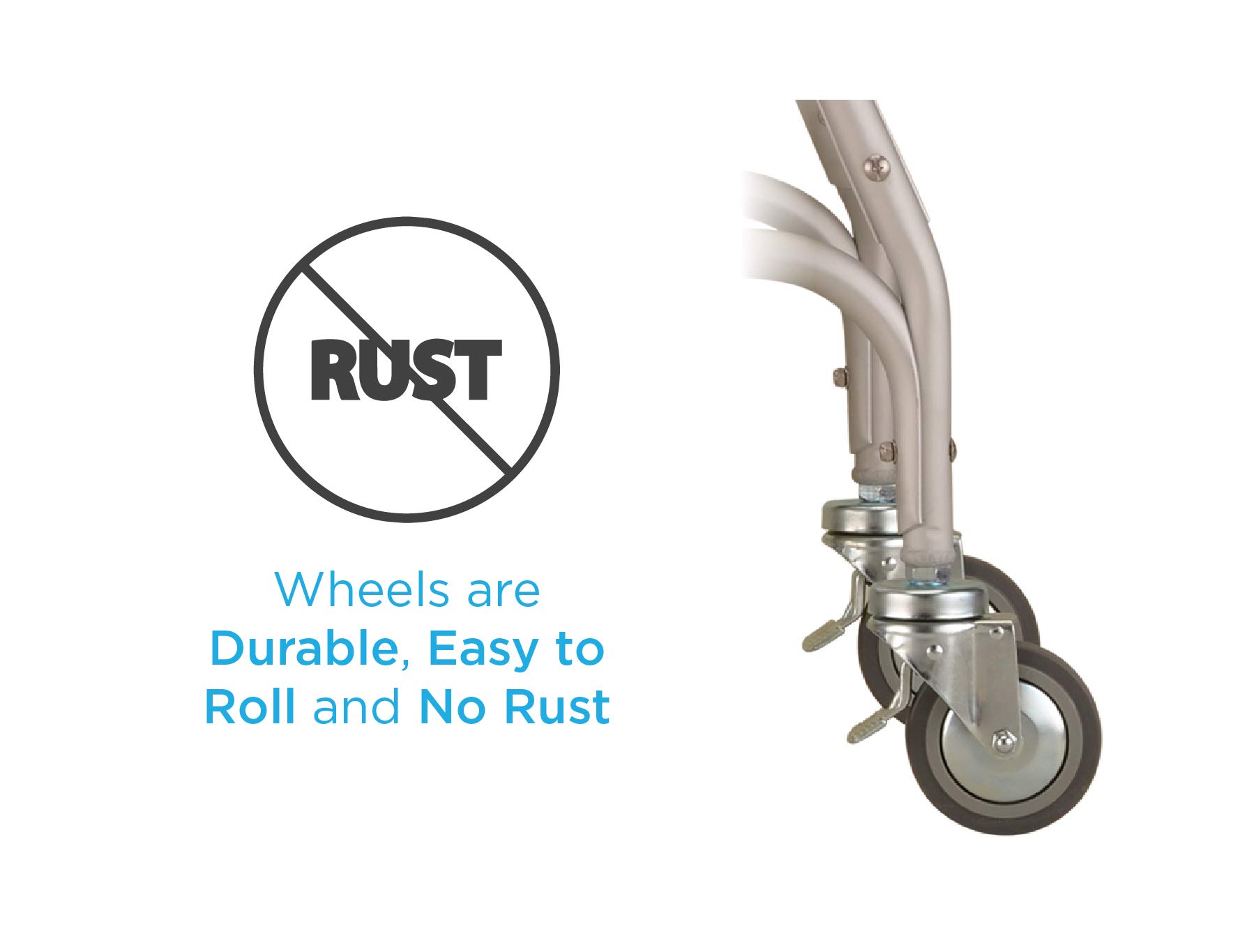 NOVA Medical Products Rolling Shower Commode Chair with Locking Wheels