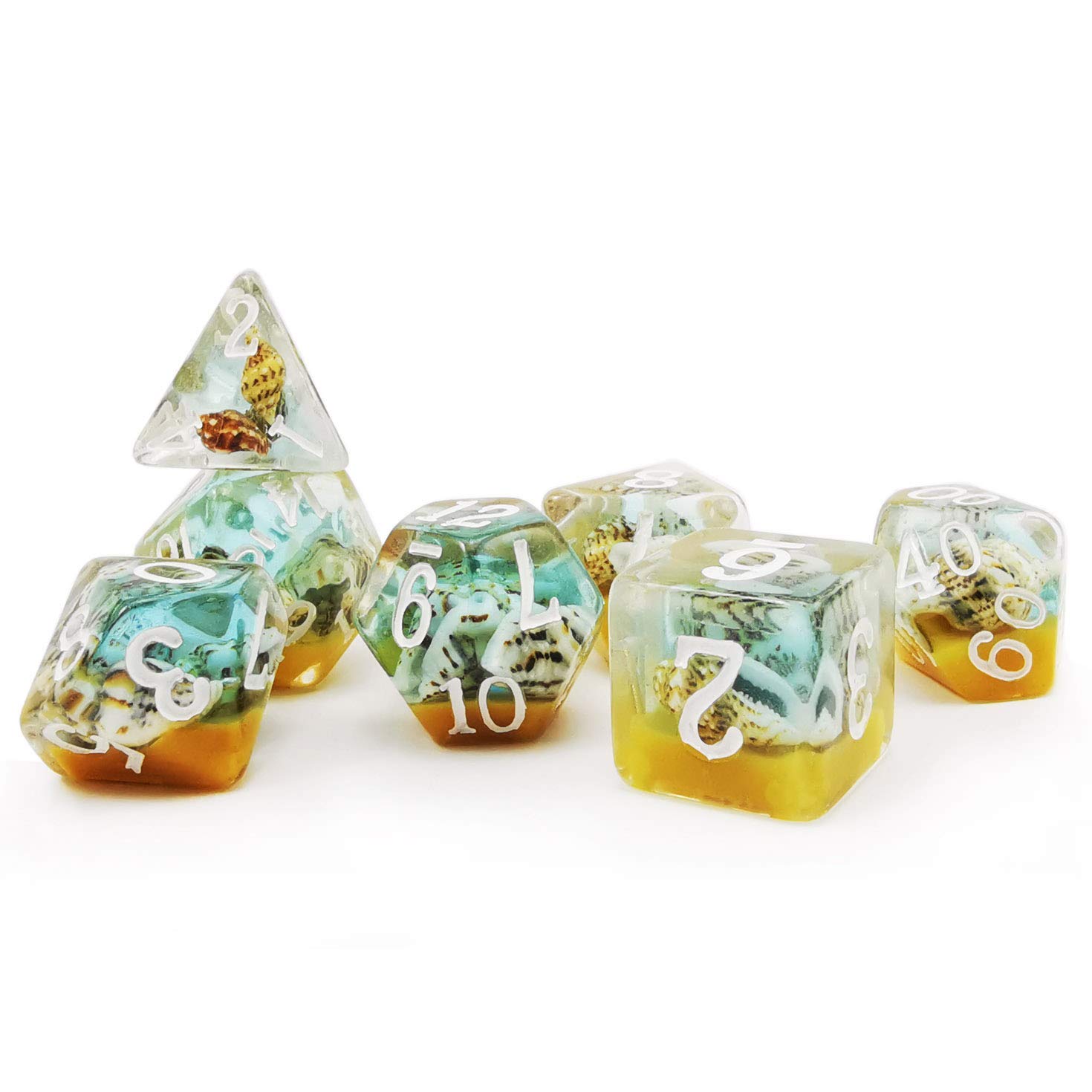 Bescon BeachTime Dice Set, Novelty RPG 7-dice Set in Brick Box Packing