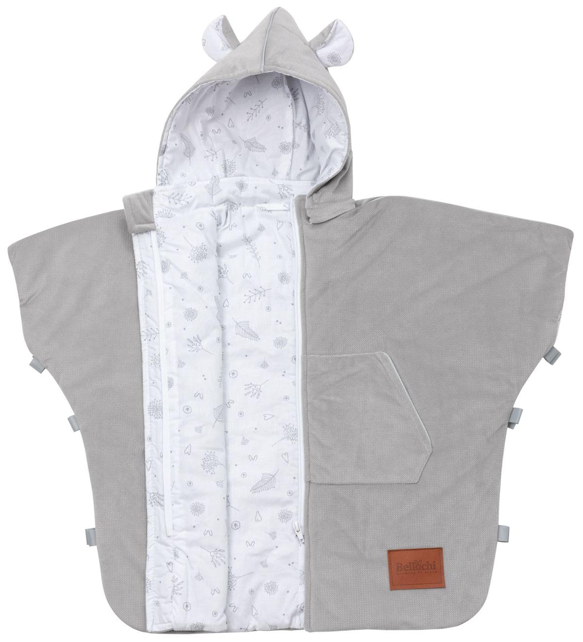 Poncho auto Bellochi universale per bambini 1-6 anni | Cappuccio staccabile | Strisce riflettenti | 80x60cm | Copse