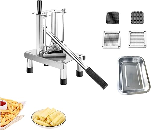 Cortador de papas fritas comercial, picador manual de patatas, cortador de verduras, cortador de frutas con cuchillas de 38", 14", cortador de papas