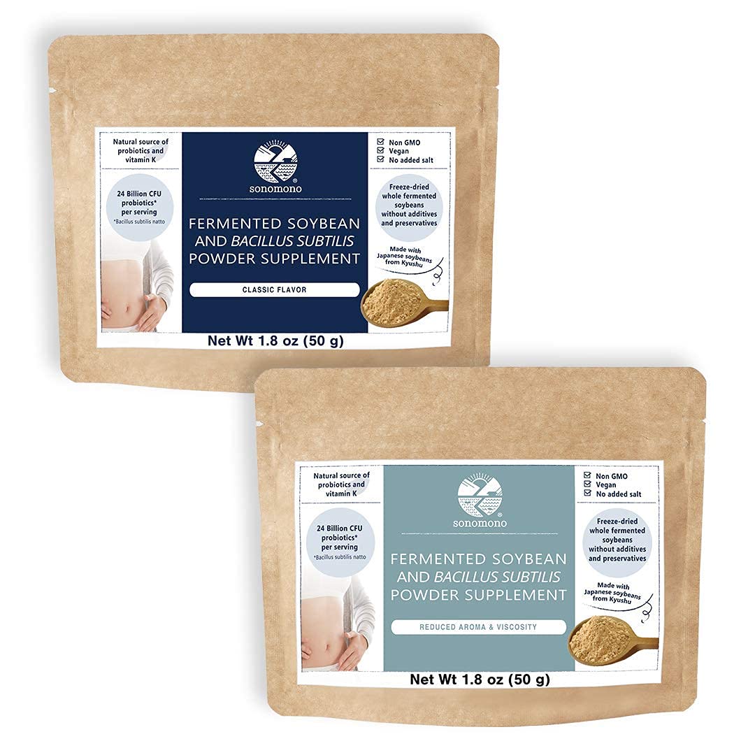 Natto Powder Classic & Mild Bundle - Natural Japanese Probiotics to Support Gut Health and Immune System - 50 g Each