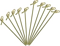 Vista 1 de Minisland 200 palillos de dientes de bambú prémium para cóctel, 4.7 y 6 pulgadas de largo, brochetas anudadas para bocadillos de frutas, aperitivos