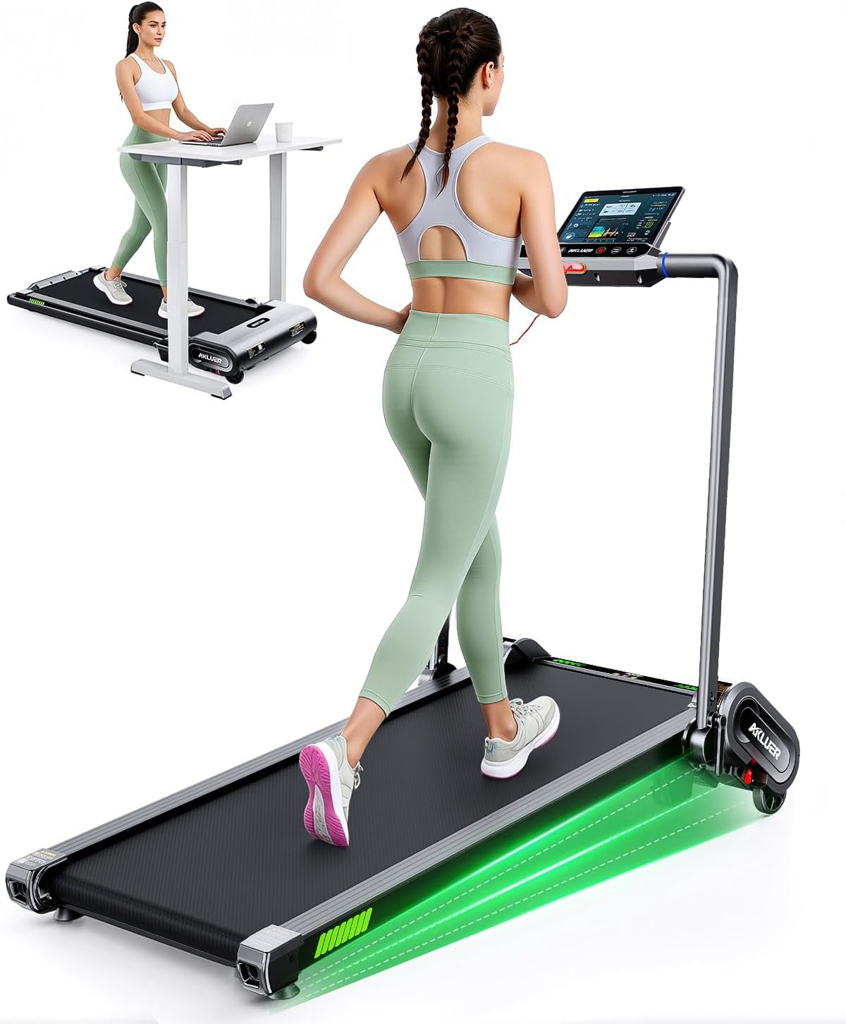 Caminadora Plegable Akluer con Inclinación Automática 13%, 330 lbs