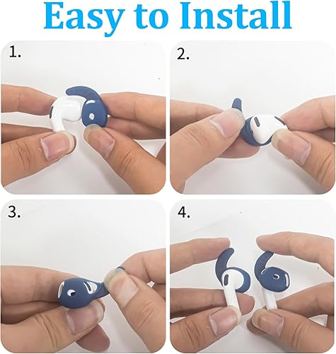 Ear Hooks Covers for AirPods 4 (2024), 5 Pairs Sport Ear Tips Covers Silicone Anti-Slip Wingtip Compatible with AirPods 4th Generation Earbuds Accessories [Not Fit in The Charging Case] (White)(White)